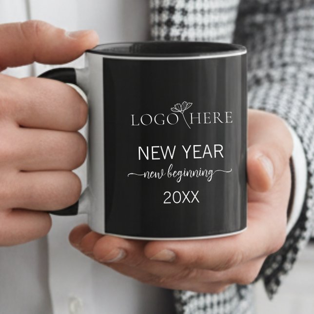 Black and white Company logotyp mugg (Skapare uppladdad)