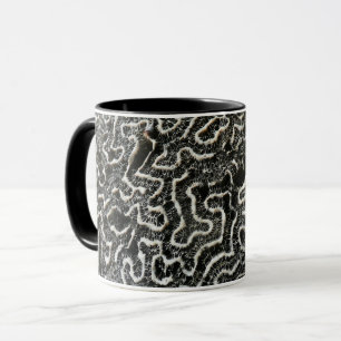 Black and White Coral II Abstrakt Nature Photo Mugg