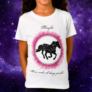 Black and White Cosmic Horse T-Shirt