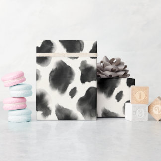 Black and White Cow Print Pattern Presentpapper