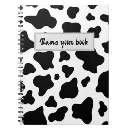 Black and white cowhide trendy rustic farm anteckningsbok