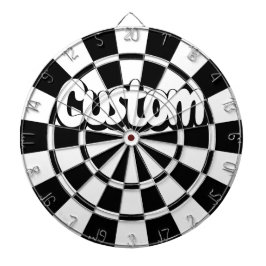 Black And White Customizable Text Darttavla