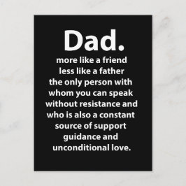 Black and White Dad Daddy Quote Vykort