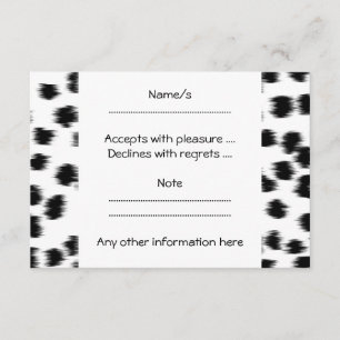 Black and White Dalmatian Print Mönster. OSA Kort