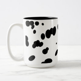 Black and White Dalmatian Spots Dog Fur  Två-Tonad Mugg