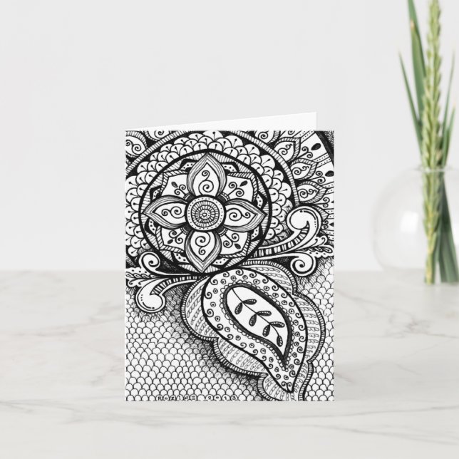 Black and White Damask Indian Mandala Tack (Framsida)