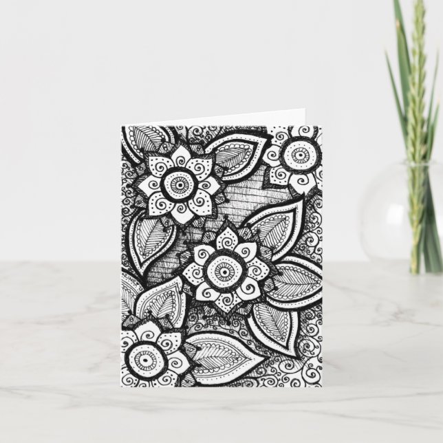 Black and White Damask Indian Mandala Tack (Framsida)