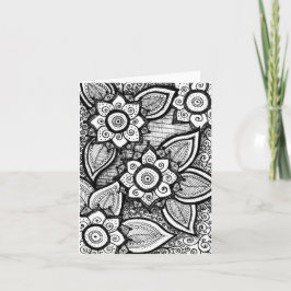 Black and White Damask Indian Mandala Tack