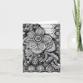 Black and White Damask Indian Mandala Tack