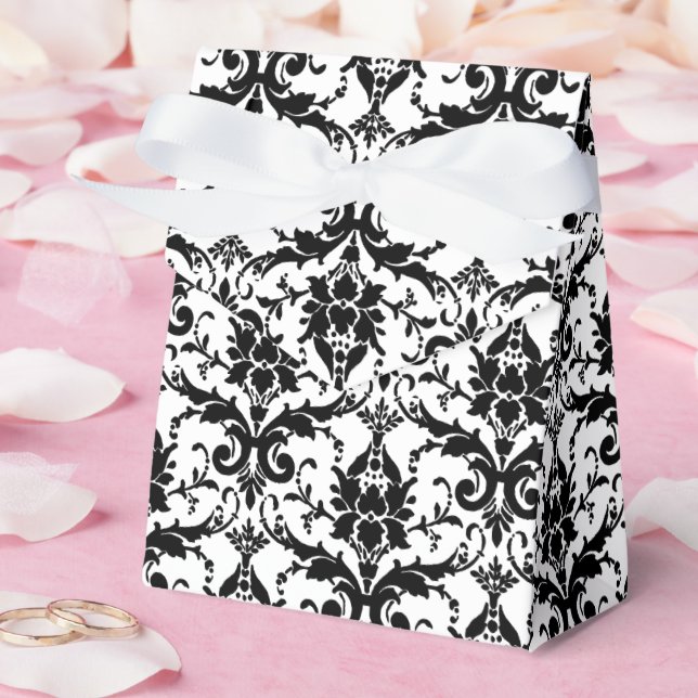 Black and White Damask Personlig Bröllop Presentaskar (Bröllop)