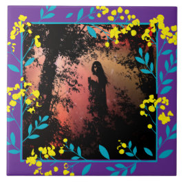 Black and White  Dark Fantasy art Tile Kakelplatta