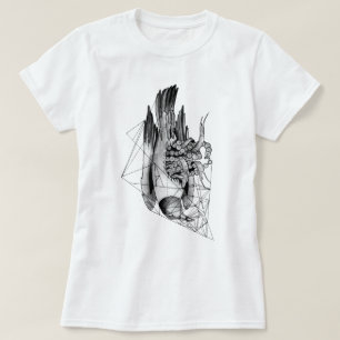 Black and White Dead Bird T Shirt