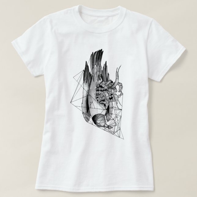 Black and White Dead Bird T Shirt (Design framsida)