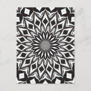 Black and White Decorative Mandala Vykort
