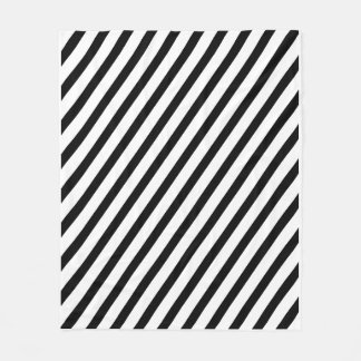 Black and White Diagonal Stripes Fleecefilt