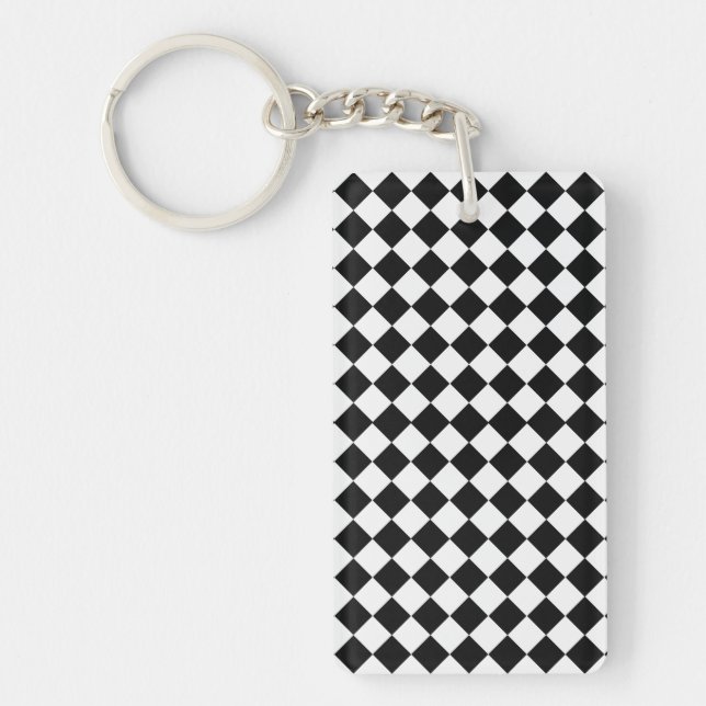 Black and White Diamond Mönster av Shirley Taylor Nyckelring (Framsidan)