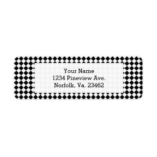 Black and White Diamond Mönster av Shirley Taylor Returadress Etikett