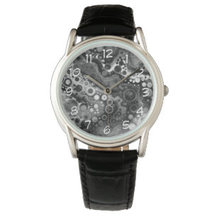 Black and White Digital Fluid Art Armbandsur