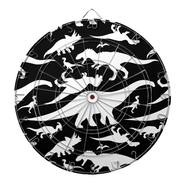 Black and White Dinosaur Mönster Piltavla (Framsidan)