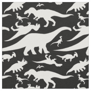 Black and White Dinosaur Mönster Tyg