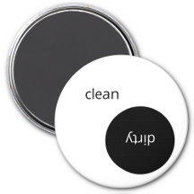 Black and White Dishwasher Clean Dirty Magnet