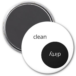 Black and White Dishwasher Clean Dirty Magnet