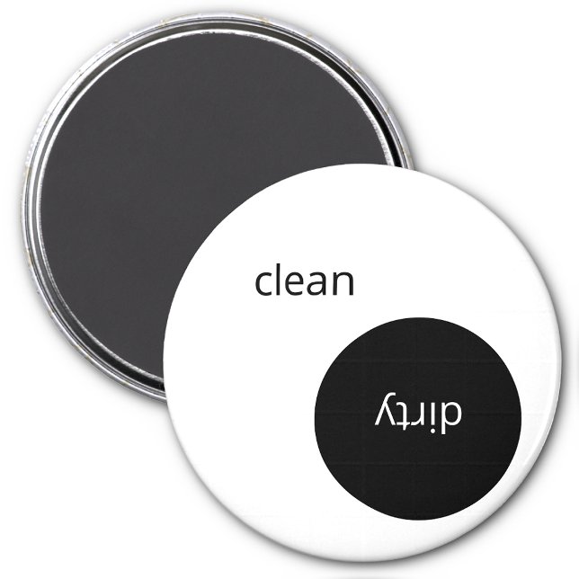 Black and White Dishwasher Clean Dirty Magnet (Skapare uppladdad)