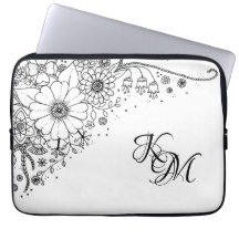 Black and White Doodle Flowers Color In Picture