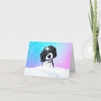 Black and White Doodle Folded Greeting Card Kort