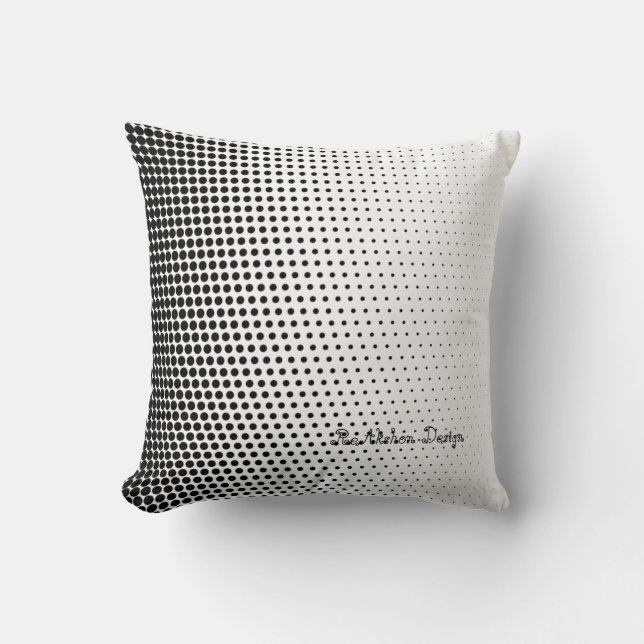 Black and white dot design fashionable pillow kudde (Framsida)
