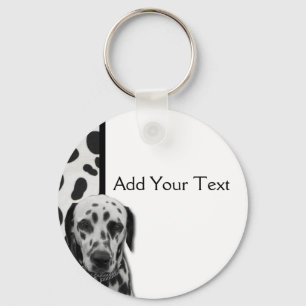 Black and White Dotty Dalmatian Nyckelring