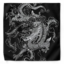 Black and White Dragon Bandana
