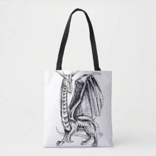 Black and White Dragon Tote Tygkasse