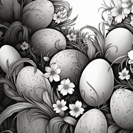 Black and White Easter Eggs  Slips