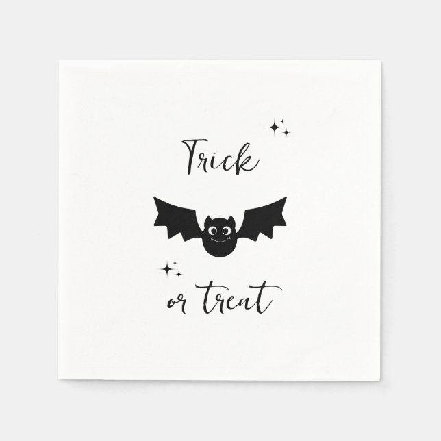 Black and White Edgy Grungy Halloween Napkins Pappersservett (Framsidan)