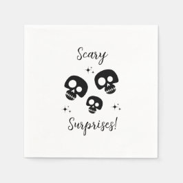 Black and White Edgy Grungy Halloween Napkins Pappersservett