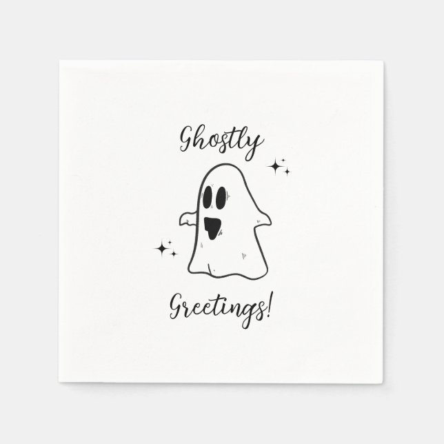 Black and White Edgy Grungy Halloween Napkins Pappersservett (Framsidan)