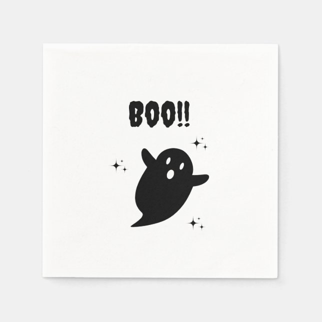 Black and White Edgy Grungy Halloween Napkins Pappersservett (Framsidan)