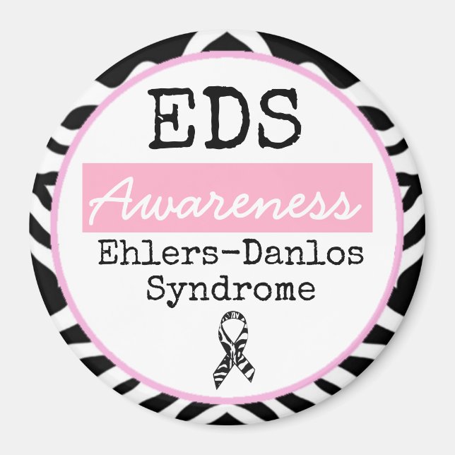 Black and White Ehlers-Danlos syndrome EDS Magnet (Framsidan)