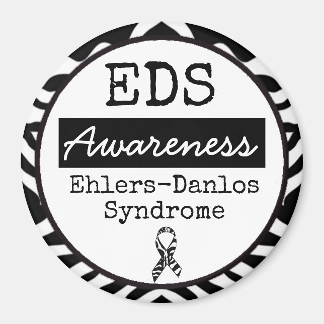 Black and White Ehlers-Danlos syndrome EDS Magnet (Framsidan)