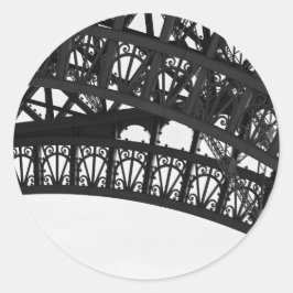 Black and White Eiffel Torn Arch Sticker Runt Klistermärke