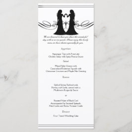 Black and White Elegance Brides Bröllop Menu Meny