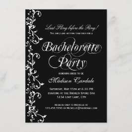 Black and White Elegant Bachelorette Party Inbjudningar