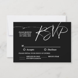 Black and White Elegant Classic Bröllop OSA Kort