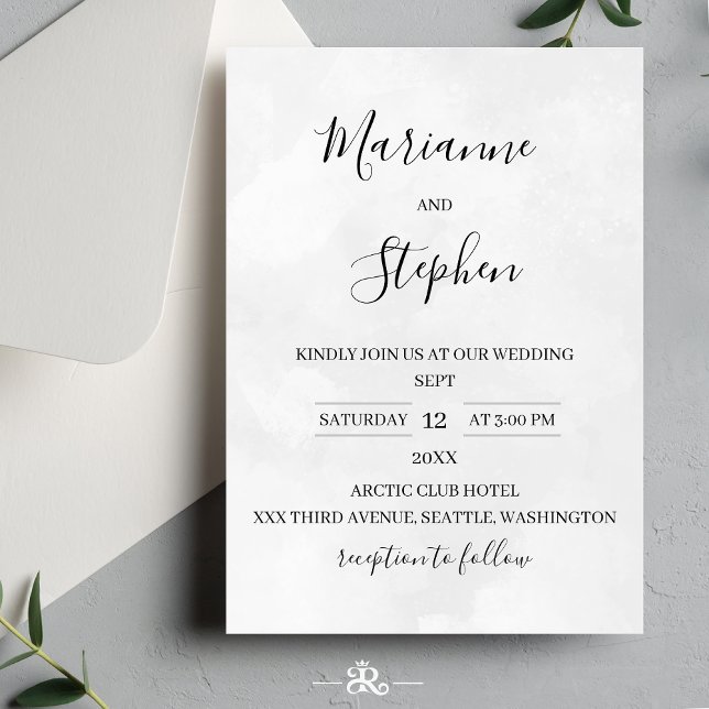 Black and White Elegant Minimalist Invitation Inbjudningar (Skapare uppladdad)