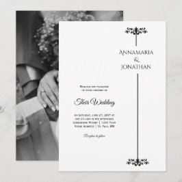 Black and White Elegant Minimalist Photo Wedding | Inbjudningar