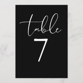 Black And White Elegant Modern Script Table Number Inbjudningar
