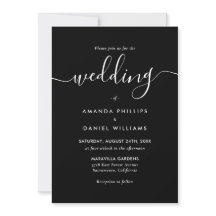 Black and White Elegant Modern Script Wedding