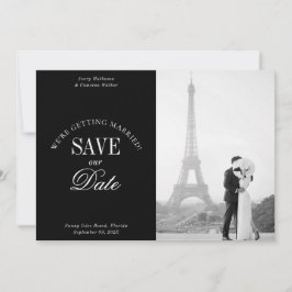 Black and White Elegant Save the Date Card Spara Datumet