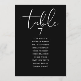 Black And White Elegant Seating Plan Table Number Inbjudningar